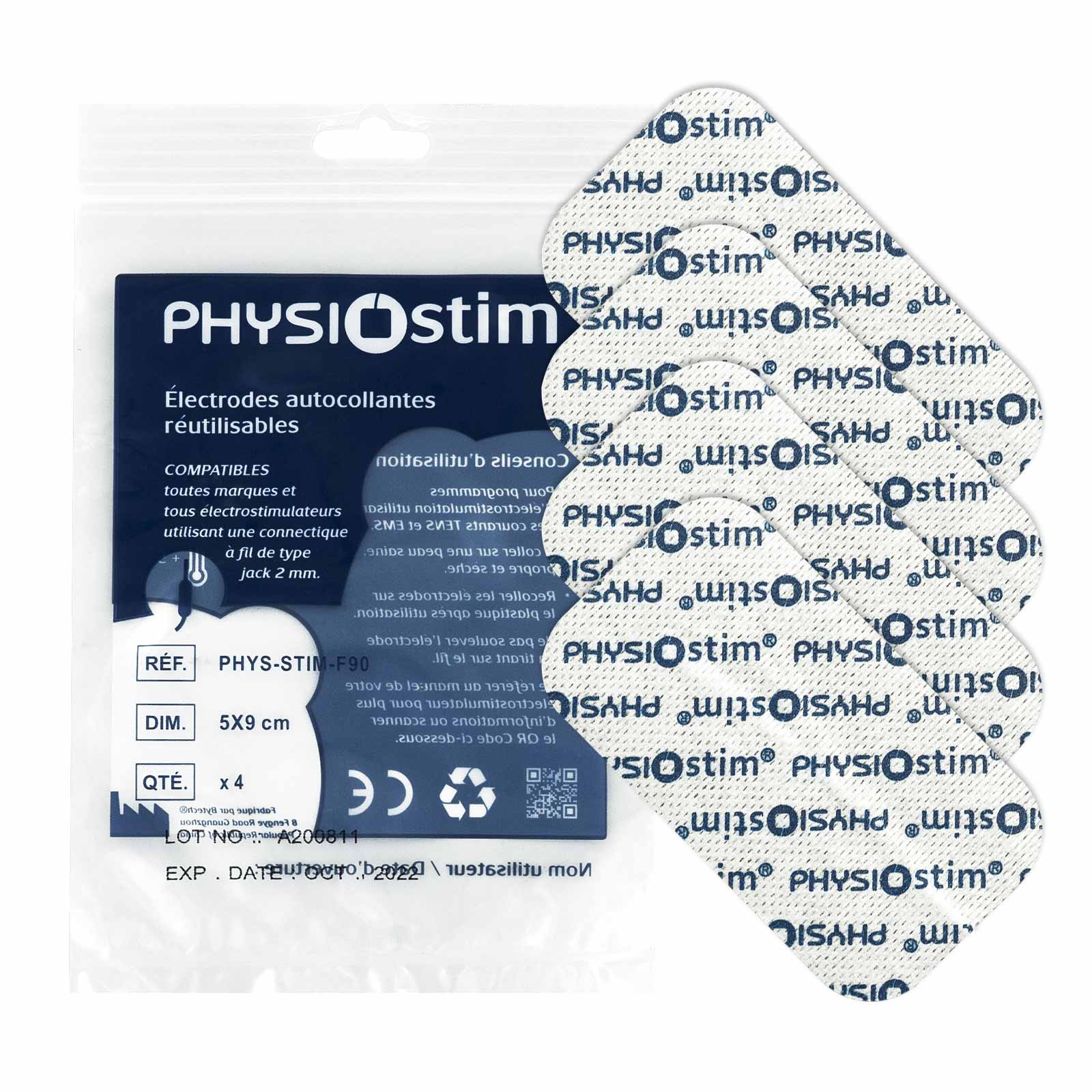 Jeu de 4 électrodes PHYSIOstim® Fil 5 X 9 cm